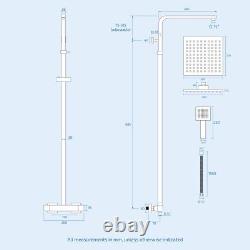 Niki Square Thermostatic Dual Control Twin Head Shower Mixer