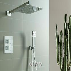 ONESHOWERS Concealed Thermostatic Mixer Shower Square Chrome Concealed Valve Set