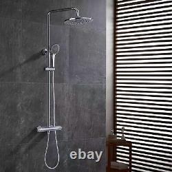 ONESHOWERS Thermostatic Mixer Shower Set Round Chrome Twin Head Exposed Valve