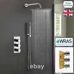 ORTA CONCEALED ROUND THERMOSTATIC MIXER VALVE HAND HELD 300mm SHOWER HEAD SET