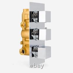Olive 3 Way Square Concealed Thermostatic Mixer Valve Hand Held Body Jet Shower