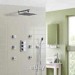 Olive 3 Way Square Concealed Thermostatic Mixer Valve Hand Held Shower Body Jet