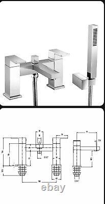 RAK Cubis Bath Shower Mixer Tap Chrome Thermostatic Silver New