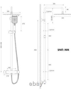 Rainsworth Thermostatic Shower Mixer Set Chrome, 30 30 cm Square Overhead RRP