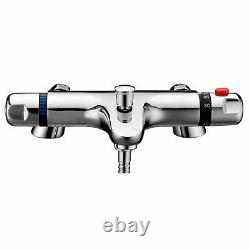 Richmond Bathroom Modern Chrome Deck Mounted Thermostatic Bath Shower Mixer Tab