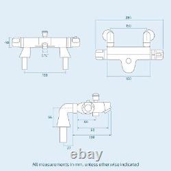 Richmond Bathroom Modern Chrome Deck Mounted Thermostatic Bath Shower Mixer Tab