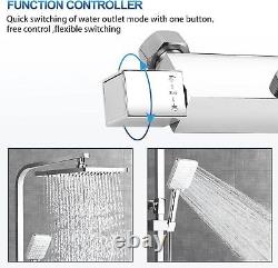 Ronvie Thermostatic Shower System Set, Chrome Rainfall Head Anti-Scald Mixer Tap