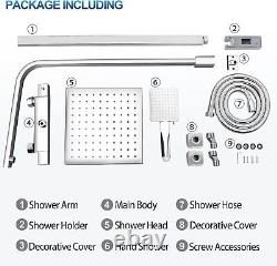 Ronvie Thermostatic Shower System Set, Chrome Rainfall Head Anti-Scald Mixer Tap