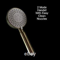 Round Bar Shower Mixer Drench 200mm Head Brushed Brass Kartel Ottone WRAS Mixer