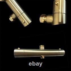 Round Bar Shower Mixer Drench 200mm Head Brushed Brass Kartel Ottone WRAS Mixer