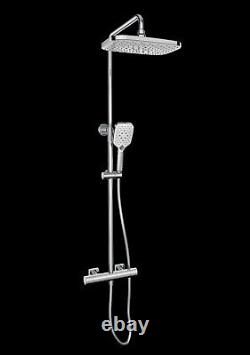 Round Bathroom Rainfall Shower System Mixer Valve Set -Thermostatic 4 Finishes