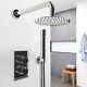 Round Concealed Thermostatic Mixer Shower Set Chrome Valve Mixer 8