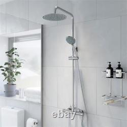 Round Thermostatic Bar Mixer Shower with Adjustable & Fixed Head Round