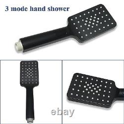 SHOWER NEW Bathroom Matte Black Thermostatic Shower Mixer&Twin-head Valve Set