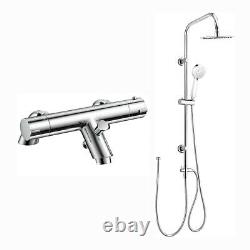 Shower Mixer Rigid Riser Deck Mounted Thermostatic Bath Chrome ENKI BBT0216