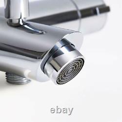 Shower Mixer Rigid Riser Deck Mounted Thermostatic Bath Chrome ENKI BBT0216