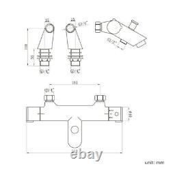 Shower Mixer Rigid Riser Deck Mounted Thermostatic Bath Chrome ENKI BBT0216