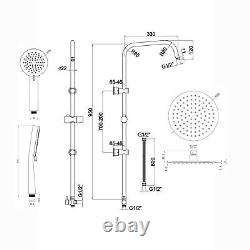 Shower Mixer Rigid Riser Deck Mounted Thermostatic Bath Chrome ENKI BBT0216