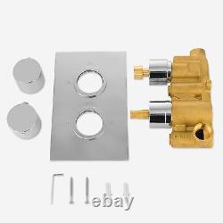 Slim 2 Dial 1 Way Concealed Thermostatic Shower Mixer Valve Round Head Lily
