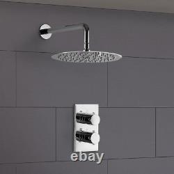 Slim 2 Dial 1 Way Concealed Thermostatic Shower Mixer Valve Round Head Lily