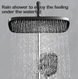 Smart Piano Dark Grey Thermostatic Exposed Shower Mixer 3 Way Outlet
