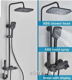 Smart Piano Dark Grey Thermostatic Exposed Shower Mixer Head for Bathroom