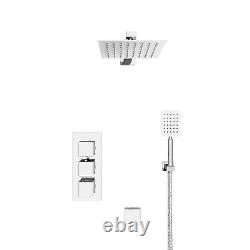 Square 3 Way Concealed Shower Mixer Valve, Shower Head, Handheld, Bath Filler