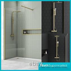 Square Thermostatic Bar Complete Mixer Shower Brushed Brass