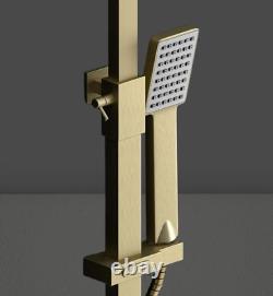 Square Thermostatic Bar Complete Mixer Shower Brushed Brass