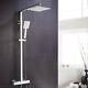 Square Thermostatic Exposed Mixer Shower Set Twin Head And Bar Kit Turner