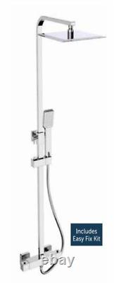 Square Twin Head Thermostatic Shower Mixer Incl. Fixing kit