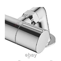 Swirl Deck Mounted Thermostatic Bath Shower Mixer Chrome Plated