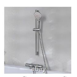 Swirl Deck Mounted Thermostatic Bath Shower Mixer Chrome Plated