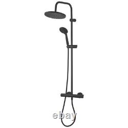 Swirl Mixer Shower With Diverter Concentric Dual Outlet Thermostatic Black 5 Bar