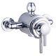 Thermostatic Concentric Exposed Shower Mixer Valve Chrome 1 Outlet Twin Handle