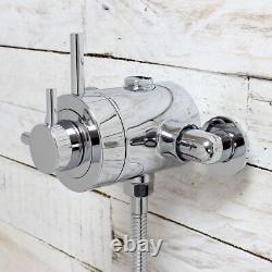 THERMOSTATIC CONCENTRIC EXPOSED Shower Mixer Valve Chrome 1 Outlet Twin Handle