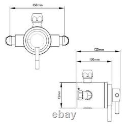 THERMOSTATIC CONCENTRIC EXPOSED Shower Mixer Valve Chrome 1 Outlet Twin Handle