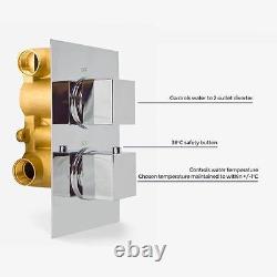 Temel Concealed Bathroom Thermostatic Mixer 2 Outlet Shower Tap