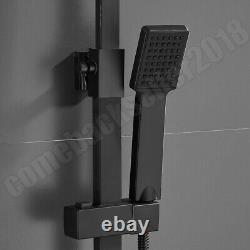 Thermostatic Bath Shower Mixer Riser Rail Kit Black Bathroom And Exposed Bar Set