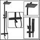 Thermostatic Bath Shower Mixer Tap With Square 3 Way Shower Rigid Riser Rail Kit