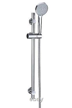 Thermostatic Chrome Bathroom Bath Shower Valve Mixer Tap With Slider Rail Kit