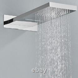 Thermostatic Chrome Concealed Bathroom Shower Set Rain Waterfall Head Mixer Tap