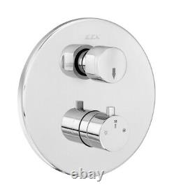 Thermostatic Concealed 2 Way Shower Bathroom Chrome Mixer Valve