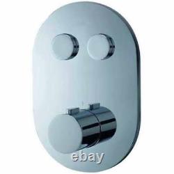 Thermostatic Concealed Chrome Round/Square Bathroom Shower Mixer Valve Push Butt