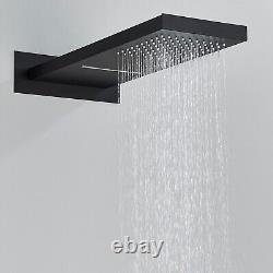 Thermostatic Concealed Shower Mixer Set Black Rain Shower Head Valve Taps Kit