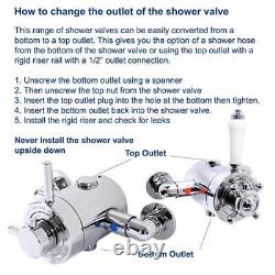 Thermostatic Concentric Exposed Shower Mixer Valve 135mm to 165mm Centres