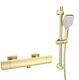 Thermostatic Exposed Bar Shower Mixer Valve Tap Chrome Black Brushed Brass Nicke