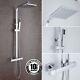 Thermostatic Exposed Shower Mixer Bathroom Twin Head 8 Square Bar Set Chrome Uk