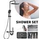 Thermostatic Exposed Shower Mixer Bathroom Twin Head Large Square Bar Set Chrome