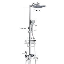 Thermostatic Exposed Shower Mixer Twin Head Largre Bar Set Valve Chrome System